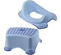 PRADICHI Toilet Training Seat + Non Slip Step Stool for Kids | Toddler Potty Training Combo Unisex White | Safe Toilet Seat & Stool for Bathroom and Home (Blue)