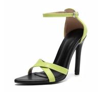 Pradize Multicolor Sandals With Stiletto Heels, Lime Green Neon, 7 UK