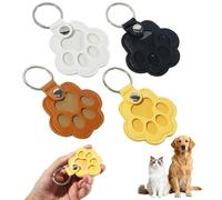 Praelian Portachiavi Ricordo Animal Hair - Set of 4 Custodie a Forma di Zampa (Nero, White, Yellow, Brown) - 9 x 6 cm - Gift Personalizzato per Cane, Cat - Memoriale Peloso