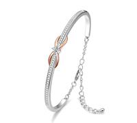 Praelinos Infinity Bracelets for Womens 18K White Rose Gold Plated 7A Cubic Zirconia Bangles Jewellery Gifts for Women Mum Wife Girlfriend sister Valentine's Day Mother's Day Birthday Anniversary