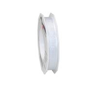 Präsent - Alliance Printed Satin Ribbon White 15 mm Width, 20 m Length