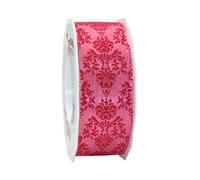 Präsent - Brixen Wired & Printed Ribbon Coral 40 mm Width, 20 m Length