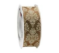 Präsent - Brixen Wired & Printed Ribbon Macciato 40 mm width, 20 m length