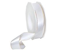 Präsent Broadway Ribbon, Polyester, White/Gold, 12 x 12 x 3 cm