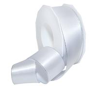 Präsent - Broadway Satin Ribbon White-Silver 25-m-Roll 40 mm width
