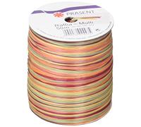 PRÄSENT C.E. Pattberg RAFFIA Multicolour orange-green-brown, 55 yards Wrapping Presents, 5-Strand Ribbon for Gifts, Accessories for Decorating and Handicrafts, for every occasion, Rayon, 50 m