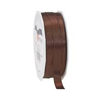 PRÄSENT C.E. Pattberg SATIN espresso (brown) gift ribbon, 27 yards for Wrapping Gifts, 0.39 inches width, Ribbon for Decorating & Crafting, Decorative Ribbon for Gifts, for every occasion
