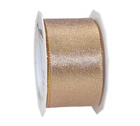 PRÄSENT C.E. Pattberg WIEN Gift Ribbon in Gold, Metallic Mesh, 22 Yards, 2.4 Inches Width, Perfect for Every Occasion