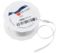 PRÄSENT C.E. Pattberg Wien Silver, 55 Yards of Metallic Mesh Gift Wrapping, 0.2 inches Width, Accessories for Decoration & Handicrafts, Ribbon for Presents, for Every Occasion, 5mm-50m