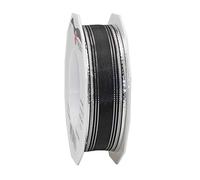 Präsent - Chamonix Wired Ribbon Black-Silver 25 mm Width, 20 m Length