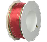 PRÄSENT - Chamonix Wired Ribbon Red-Green 40 mm width, 20 m length