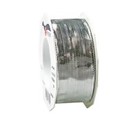 Präsent - Devon Wired Ribbon Silver 20-m-Roll 40 mm width