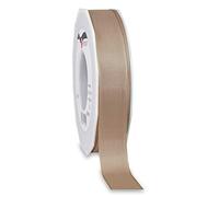 Präsent - Europa Taffeta Ribbon Taupe 25 mm Width, 50 m Length