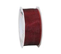 Präsent - Four Seasons Organza Wired Edge Ribbon Bordeaux 40 mm Width, 25 m Length