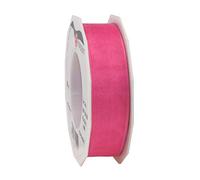 Präsent - Four Seasons Organza Wired Edge Ribbon Coral 25 mm Width, 25 m Length