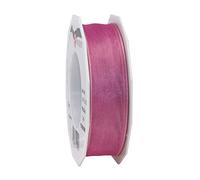 Präsent - Four Seasons Organza Wired Edge Ribbon Dusty Rose 25 mm Width, 25 m Length