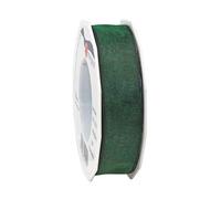 Präsent - Four Seasons Organza Wired Edge Ribbon Fir Sprigs 25 mm Width, 25 m Length