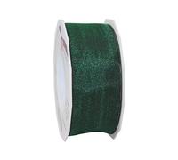 Präsent - Four Seasons Organza wired edge Ribbon Fir Sprigs 40 mm width, 25 m length