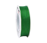 Präsent - Four Seasons Organza Wired Edge Ribbon Golf Green 25 mm Width, 25 m Length