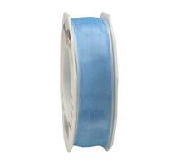 C.E. Pattberg Präsent - Four Seasons Organza wired edge Ribbon Light Blue 25 mm width, 25 m length