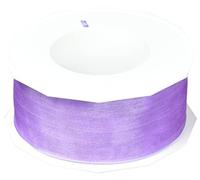 PRÄSENT - Four Seasons Organza wired edge Ribbon Lilac 40 mm width, 25 m length
