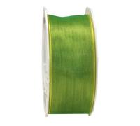 C.E. Pattberg Präsent - Four Seasons Organza wired edge Ribbon Lime Green-Yellow 40 mm width, 25 m length