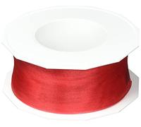 PRÄSENT - Four Seasons Organza wired edge Ribbon Red 40 mm width, 25 m length