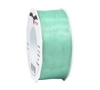 Präsent - Four Seasons Organza Wired Edge Ribbon Sea Green 40 mm Width, 25 m Length