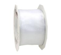 C.E. Pattberg Präsent - Four Seasons Organza wired edge Ribbon White 60 mm width, 25 m length