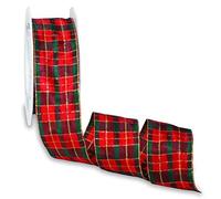 Präsent - Glasgow Wired Ribbon Scottish Pattern 40 mm Width, 25 m Length