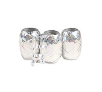PRÄSENT Holly Silver Gift Ribbon 24 x 20 m Ball 5 mm for Crafts, Decorating & Wrapping Gifts for Any Occasion