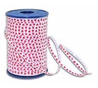 PRÄSENT - Honeymoon Curling Ribbon White-Red 5 mm width, 500 m length