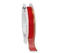 Präsent - Luna Organza wired edge Ribbon Red 20-m-Roll 15 mm width