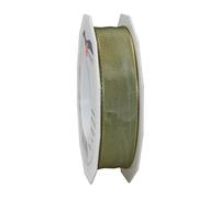 Präsent - Lyon Wired Taffeta Ribbon Ancient Green 25 mm Width, 25 m Length