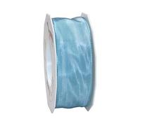 Präsent - Lyon Wired Taffeta Ribbon Aquamarine 40 mm Width, 25 m Length