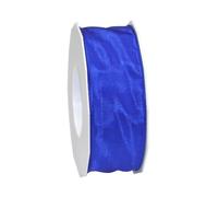PRÄSENT - Lyon Wired Taffeta Ribbon Blue 40 mm width, 25 m length