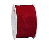 Präsent - Lyon Wired Taffeta Ribbon Bordeaux 60 mm Width, 25 m Length