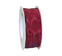 Präsent - Lyon Wired Taffeta Ribbon Crimson 40 mm Width, 25 m Length