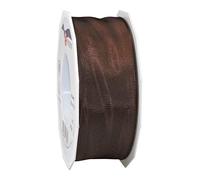 Präsent - Lyon Wired Taffeta Ribbon Ebony 40 mm Width, 25 m Length
