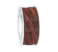 Präsent - Lyon Wired Taffeta Ribbon Espresso 40 mm Width, 25 m Length