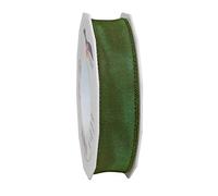 Präsent - Lyon Wired Taffeta Ribbon Fir Sprigs 25 mm Width, 25 m Length