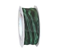 Präsent - Lyon Wired Taffeta Ribbon Fir Sprigs 40 mm Width, 25 m Length