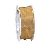Präsent - Lyon Wired Taffeta Ribbon Ocher 40 mm Width, 25 m Length