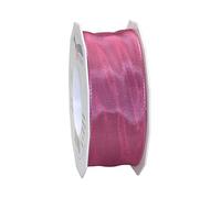 Präsent - Lyon Wired Taffeta Ribbon Old Rose 40 mm Width, 25 m Length