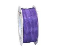 Präsent - Lyon Wired Taffeta Ribbon Purple 40 mm Width, 25 m Length