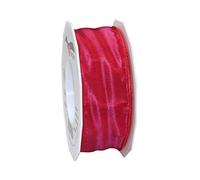 Präsent - Lyon Wired Taffeta Ribbon Raspberry 40 mm Width, 25 m Length