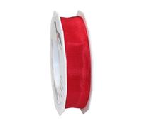 PRÄSENT - Lyon Wired Taffeta Ribbon Red 25 mm width, 25 m length