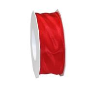 PRÄSENT - Lyon Wired Taffeta Ribbon Red 40 mm width, 25 m length