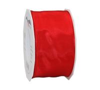 PRÄSENT - Lyon Wired Taffeta Ribbon Red 60 mm width, 25 m length