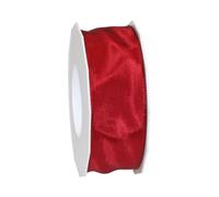 PRÄSENT - Lyon Wired Taffeta Ribbon Ruby Red 40 mm width, 25 m length